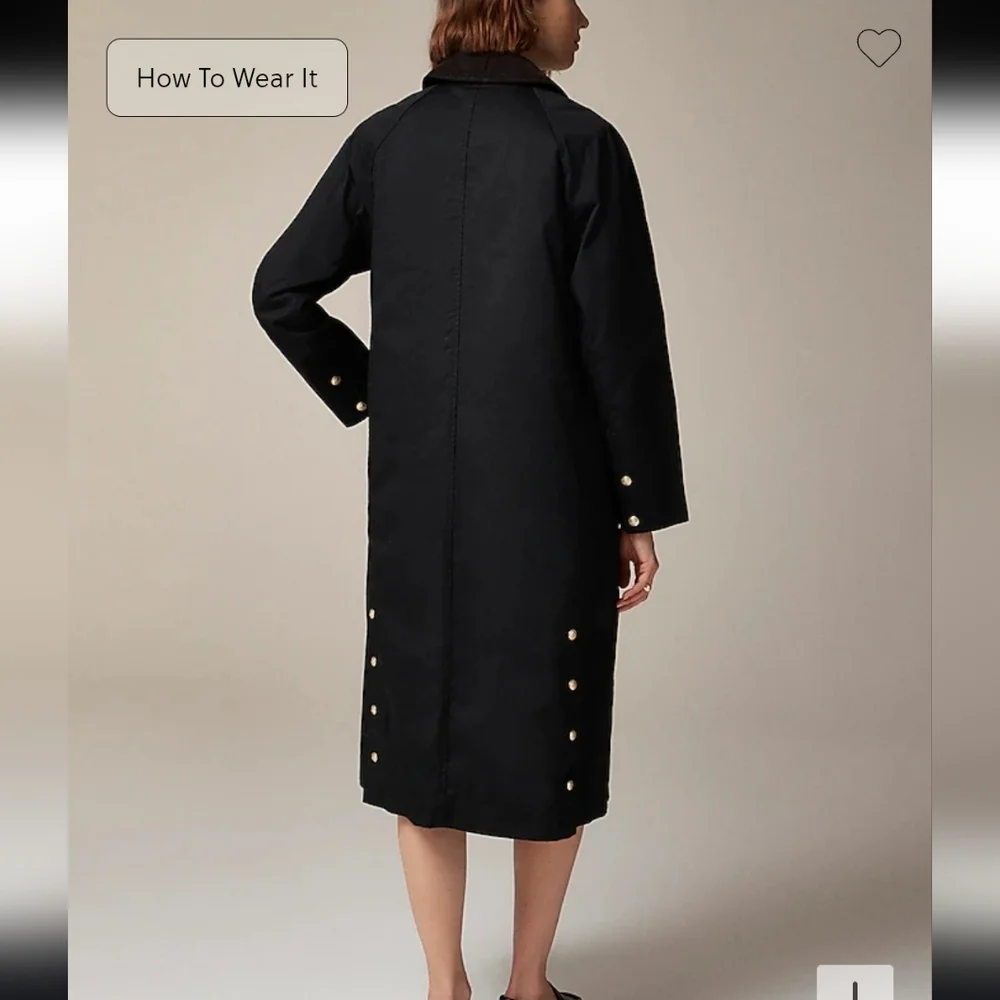 J Crew Long Barn Jacket™ in waxed cotton twill Coat Size L Petite  NWT CC954 - Picture 5 of 16